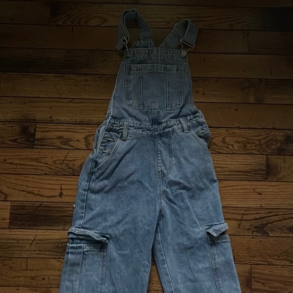 SHIEN size XS overalls light wash baggy pant - Picture 1 of 5